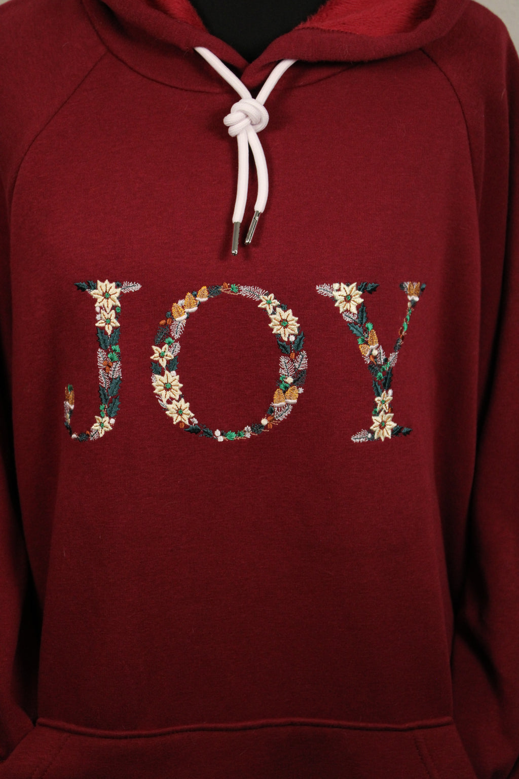 Floral Merry Christmas or JOY - Embroidered WARMY Oversized Hoodie Dress