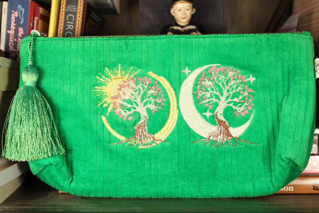 Sun & Moon Tree of Life Velvet Clutch
