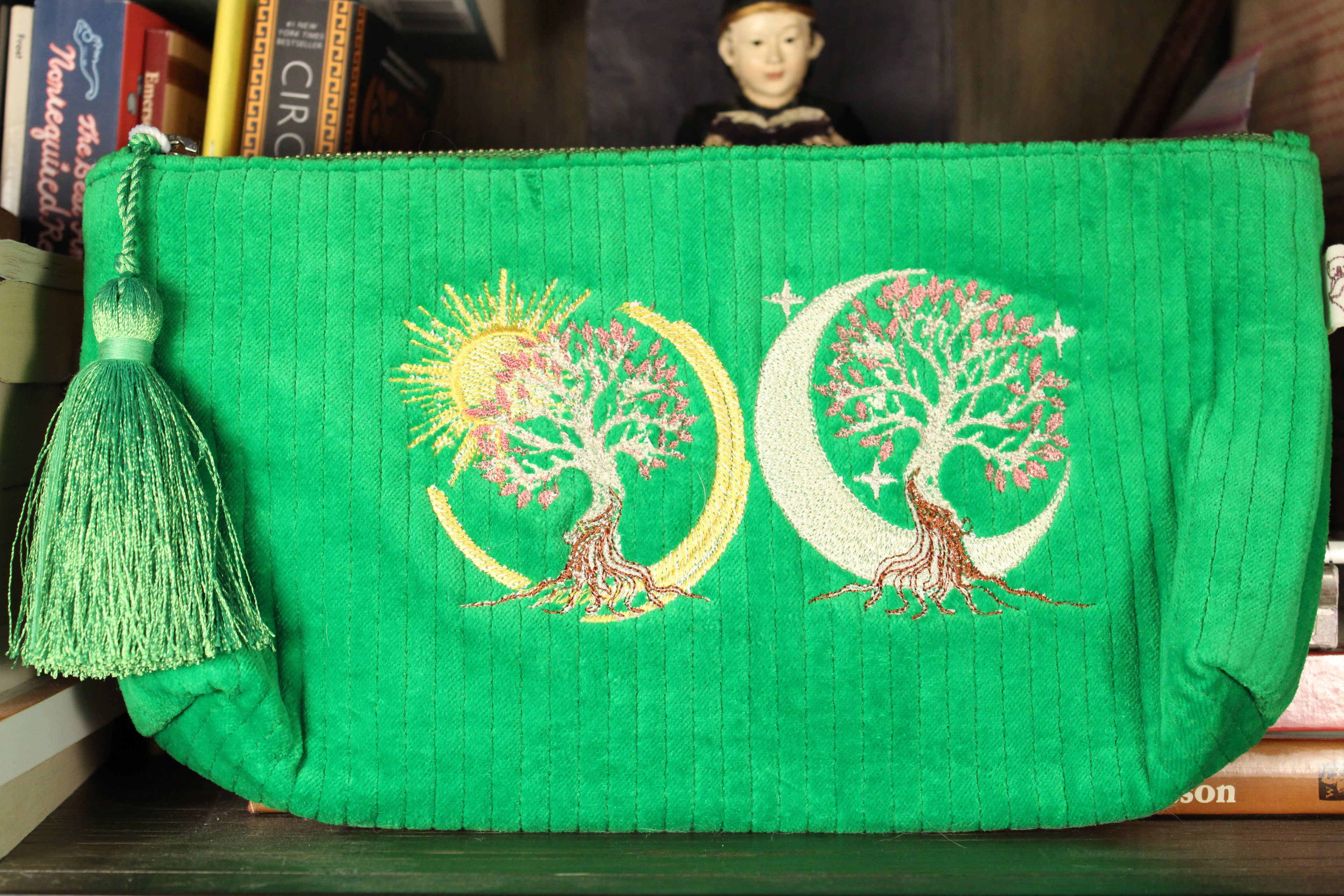 Sun & Moon Tree of Life Velvet Clutch