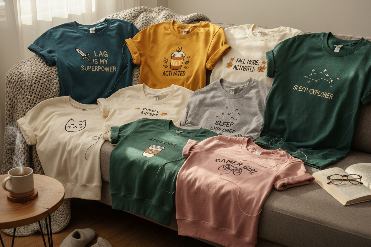 Adult t-shirts and sweatshirts with personalized designs